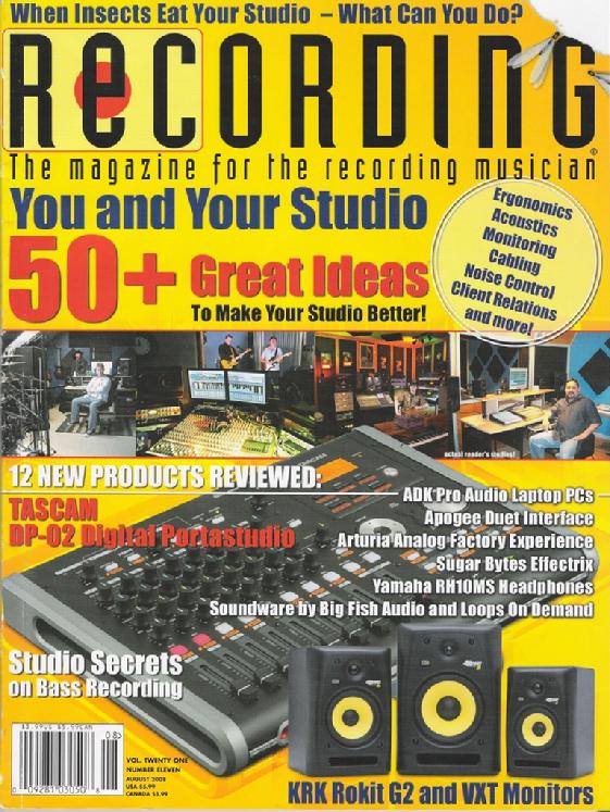 Recording EDGe On Recording magazine's cover